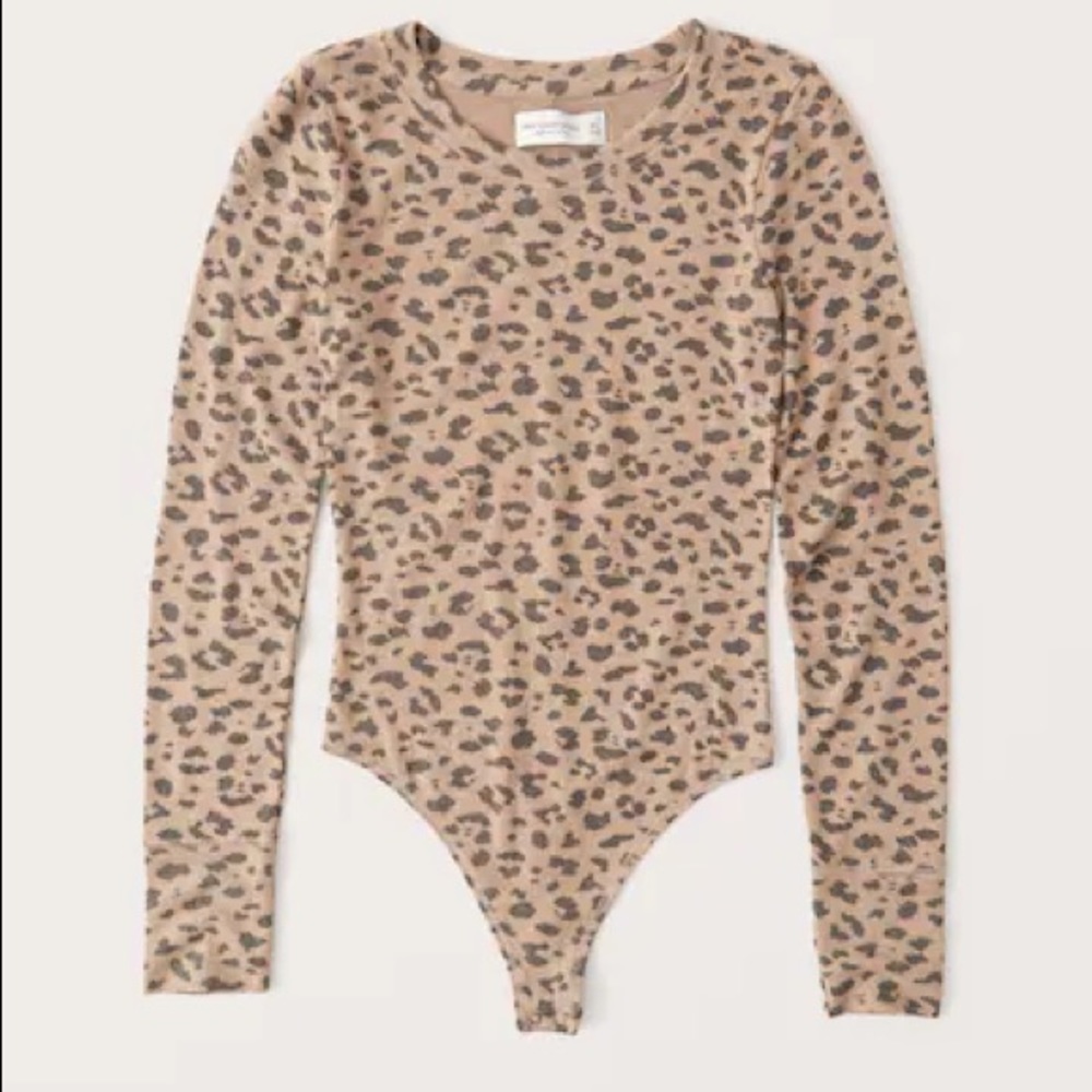 Abercrombie Long-Sleeve Cozy Leopard Bodysuit